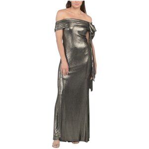 TADASHI SHOJI One Shoulder Metallic Gown